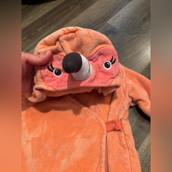 Pottery Barn Kids Cozy coral Hooded Towel terry cloth baby robe cute sweet - Picture 7 of 7